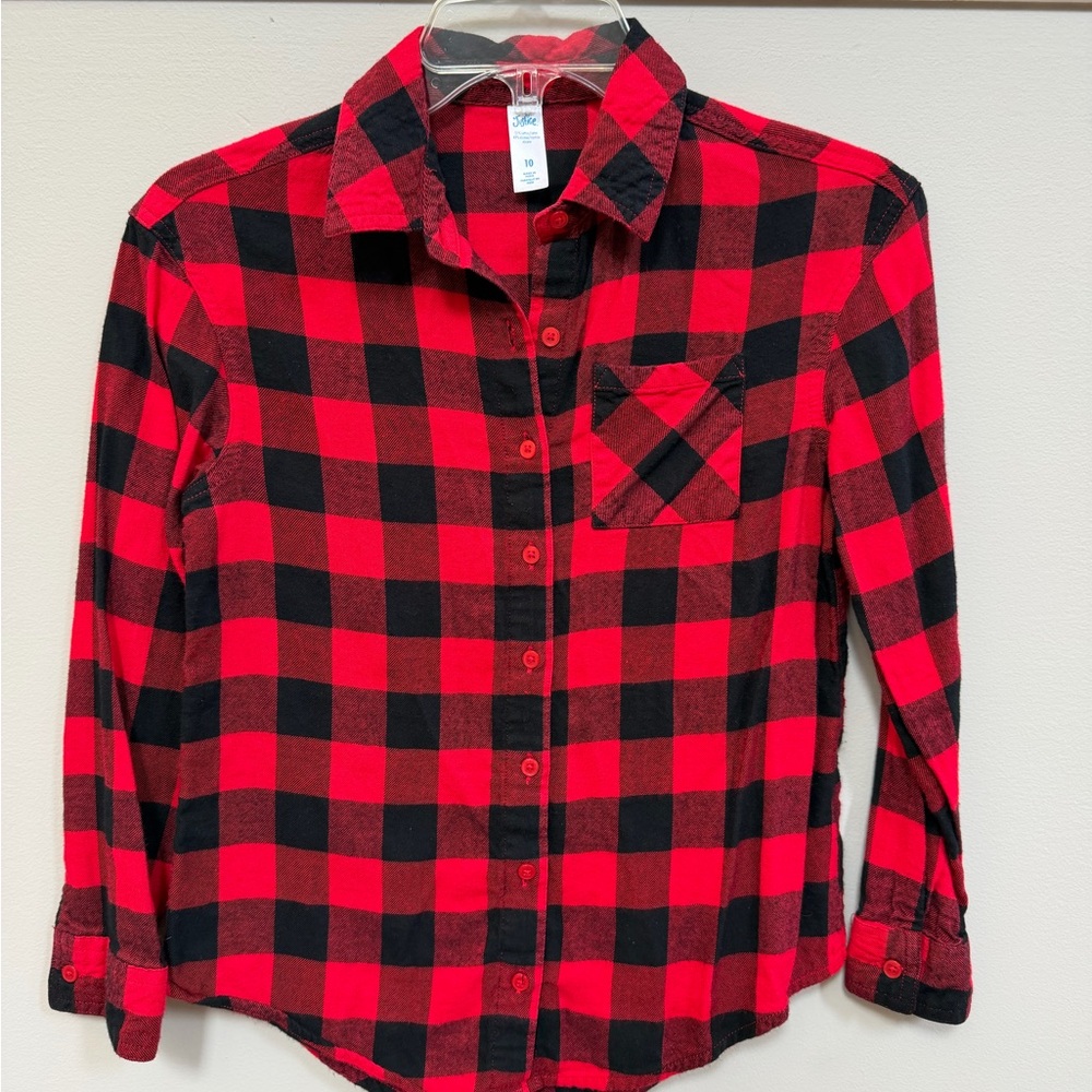 Kids Justice Red and Black Plaid Flannel